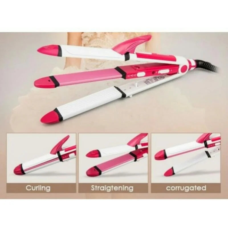 Kemei KM-1290 Multi-Functional Professional Ceramic Hair Straightener For Outstanding Hair Styling