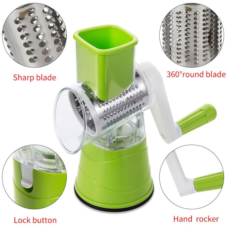 Manual Vegetable Cutter Slicer Multifunctional Round Slicer Gadget Multifunction Kitchen Gadget Food Processor Blender Cutter( Random Color )