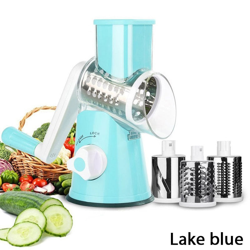 Manual Vegetable Cutter Slicer Multifunctional Round Slicer Gadget Multifunction Kitchen Gadget Food Processor Blender Cutter( Random Color )