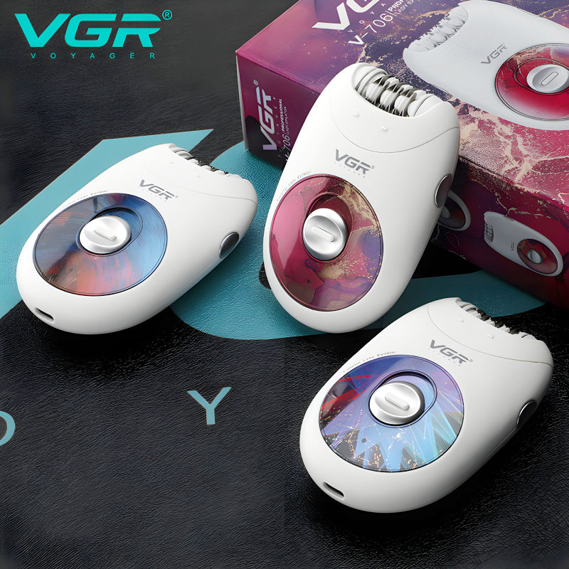 VGR V-706 Professional Rechargeable Electric Lady Epilator Hair Removal Machine