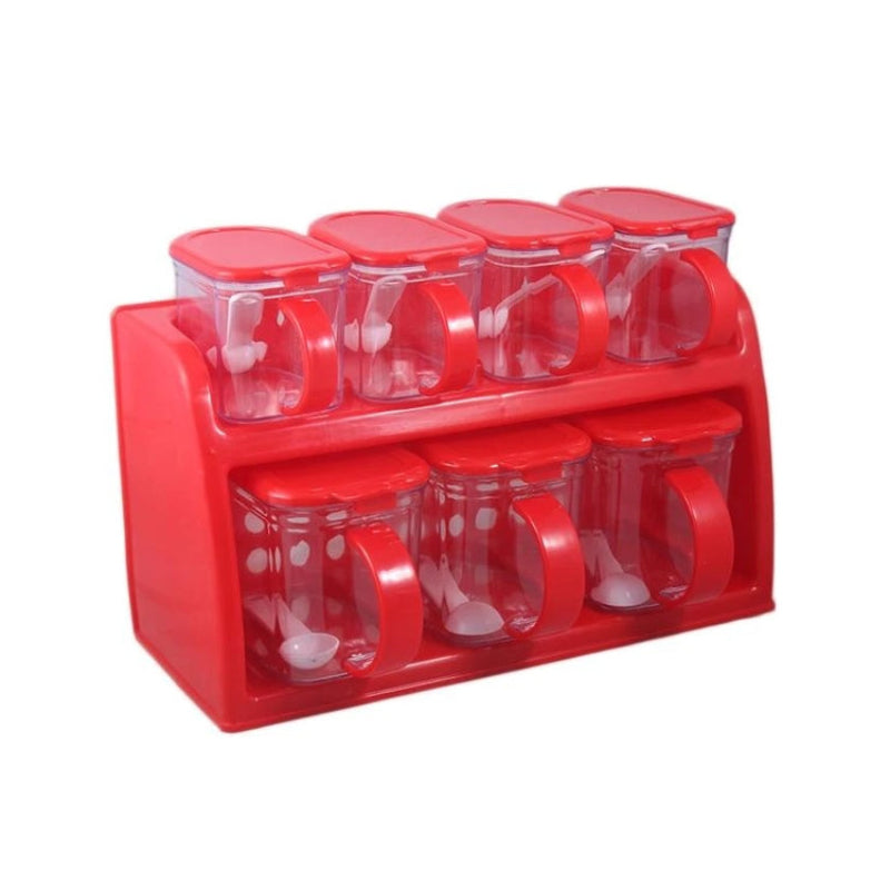 Premium Quality 2 Tier Set Of 7 Jars Spice Rack