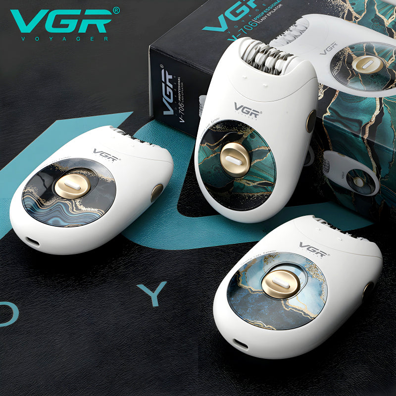 VGR V-706 Professional Rechargeable Electric Lady Epilator Hair Removal Machine