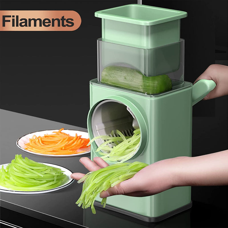 Multi-Functional Manual Vegetable Cutter High-Efficiency Rotary Grater With Handle