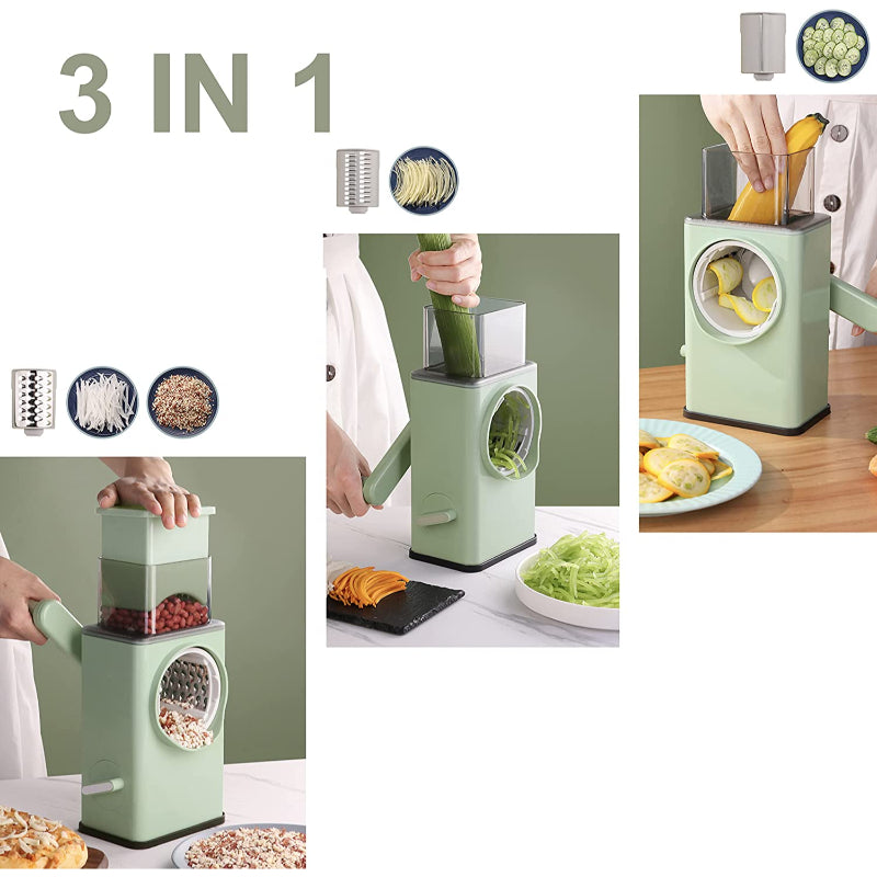 Multi-Functional Manual Vegetable Cutter High-Efficiency Rotary Grater With Handle