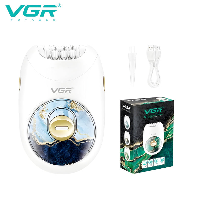 VGR V-706 Professional Rechargeable Electric Lady Epilator Hair Removal Machine