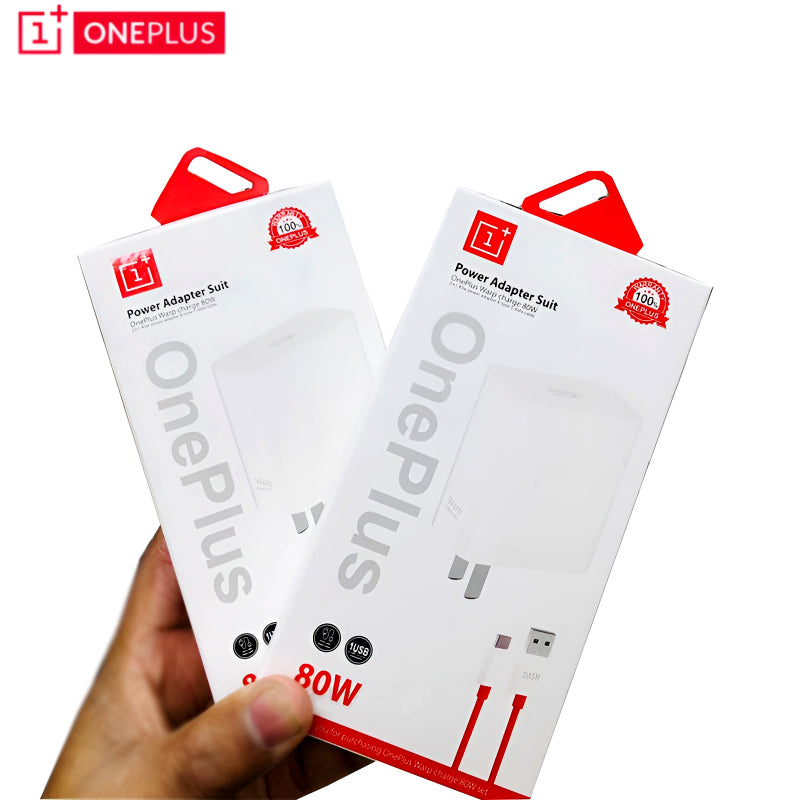 OnePlus 80W Power Adapter Suit with Warp Charge and SuperVOOC-Supported Type-C Cable