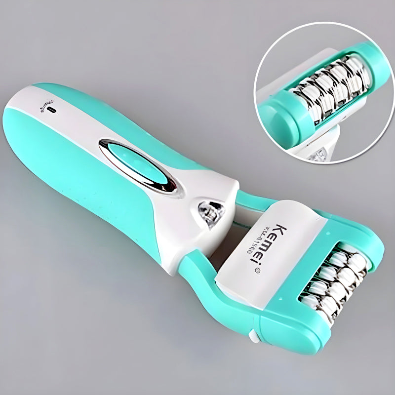 Kemei KM-6198B 3-In-1 Multifunctional Electric Shaver, Callus Remover, And Epilator For Women