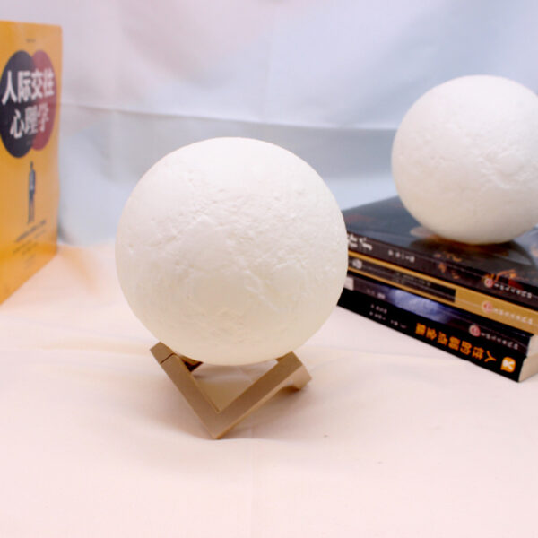 Led Moon Ball Lamp – 3d Printed Lunar Lamp – Battery Powered Colorful – Night Light For Kids