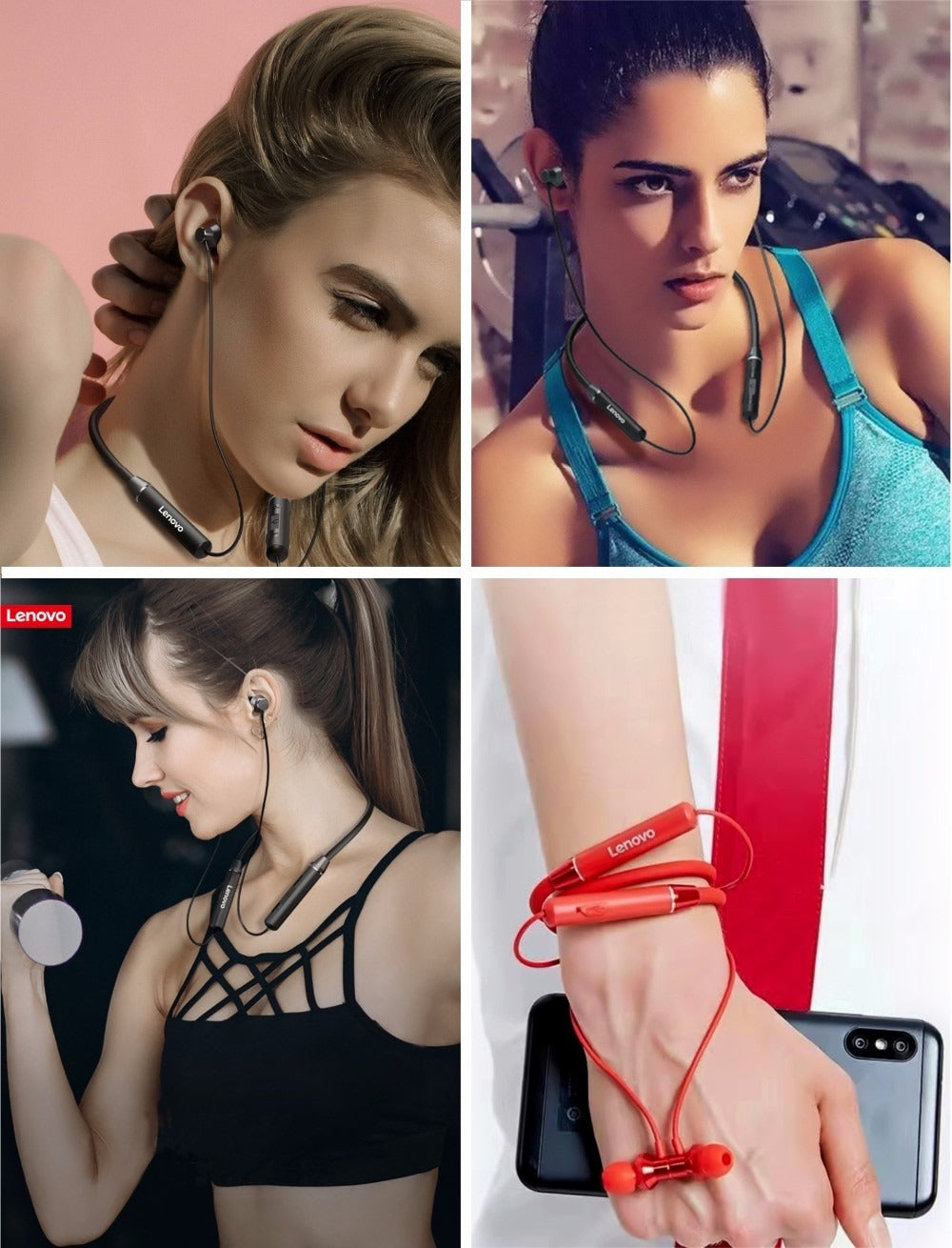 Lenovo HE05 Bluetooth 5.0 Neckband Wireless Stereo Sports Magnetic Headphones IPX5 Waterproof