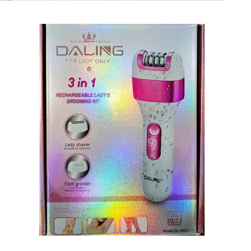 DL-6021 Daling 3-In-1 Rechargeable Grooming Kit For Women